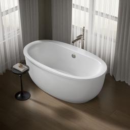 Kohler Sunstruck 65-1/2'' x 35-1/2'' freestanding bath with fluted shroud - White - image 2