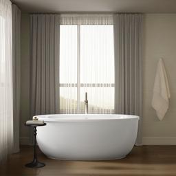 Kohler Sunstruck 65-1/2'' x 35-1/2'' freestanding bath with fluted shroud - White - image 4