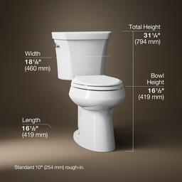 Kohler Highline Two-piece elongated toilet, dual-flush - White - image 3