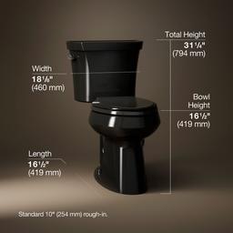 Kohler Highline Two-piece elongated toilet, dual-flush - Black - image 3