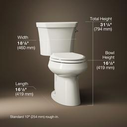 Kohler Highline Two-piece elongated toilet, dual-flush - Biscuit - image 3