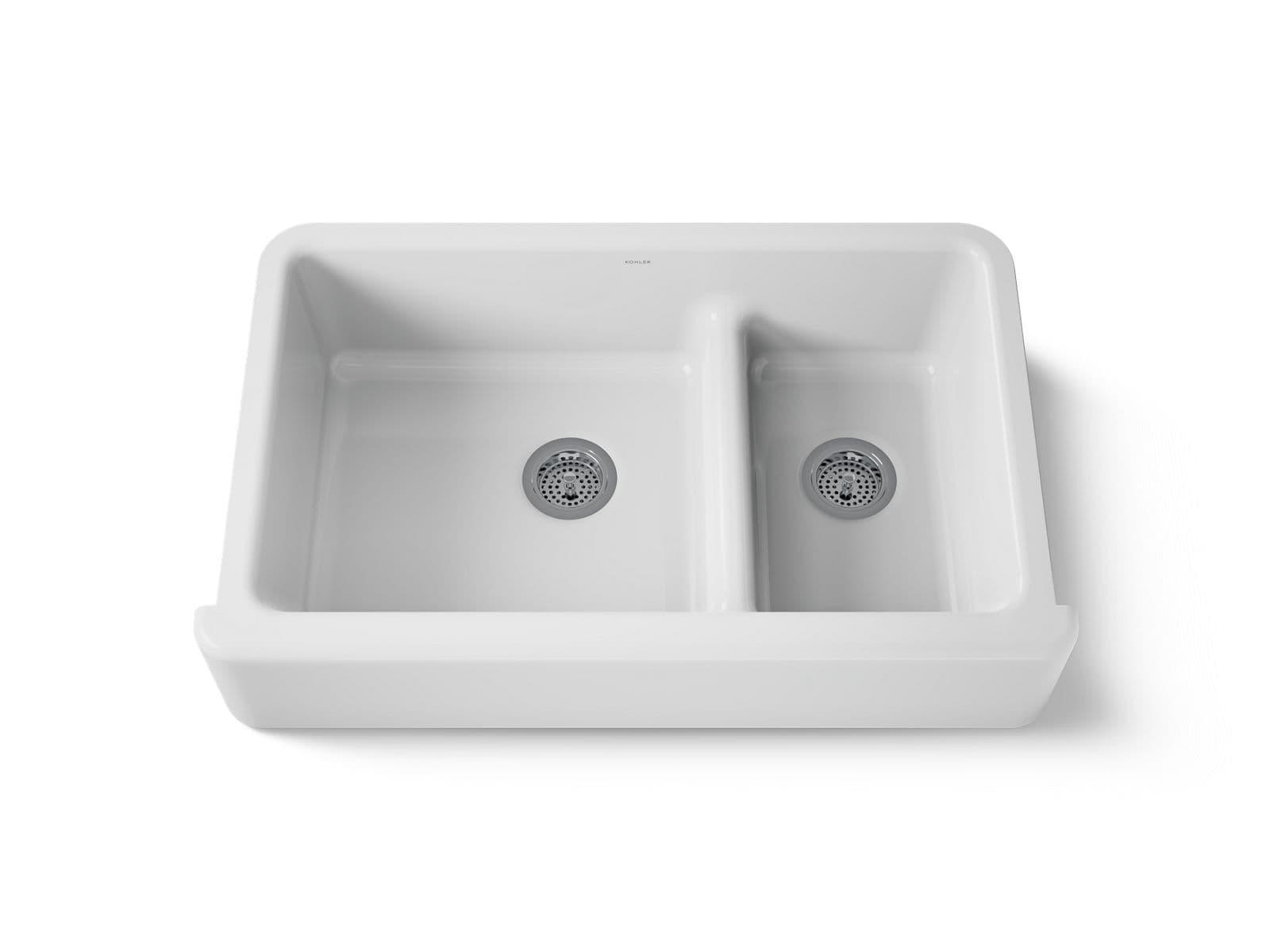 Kohler Whitehaven Smart Divide 35-3/4'' undermount double-bowl farmhouse kitchen sink by Kohler