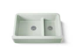 Kohler Whitehaven Smart Divide 35-3/4'' undermount double-bowl farmhouse kitchen sink - Aspen Green - image 1