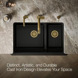 Kohler Whitehaven Smart Divide 35-3/4'' undermount double-bowl farmhouse kitchen sink - Black - image 4