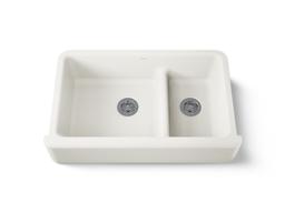 Kohler Whitehaven Smart Divide 35-3/4'' undermount double-bowl farmhouse kitchen sink - Biscuit - image 1
