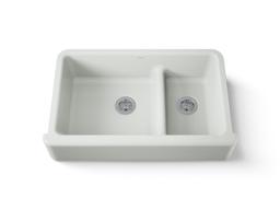 Kohler Whitehaven Smart Divide 35-3/4'' undermount double-bowl farmhouse kitchen sink - Sea Salt - image 1