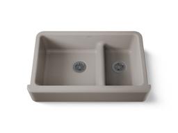 Kohler Whitehaven Smart Divide 35-3/4'' undermount double-bowl farmhouse kitchen sink - Truffle - image 1