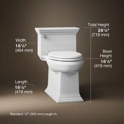 Memoirs Stately One-piece compact elongated toilet with skirted trapway, 1.28 gpf - image 3