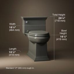 Memoirs Stately One-piece compact elongated toilet with skirted trapway, 1.28 gpf - image 3