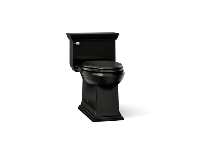 Kohler Memoirs Stately One-piece compact elongated toilet with skirted trapway, 1.28 gpf - Black
