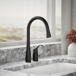 Kohler Simplice Pull-down kitchen sink faucet with three-function sprayhead - Matte Black - image 2