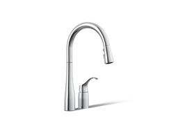 Kohler Simplice Pull-down kitchen sink faucet with three-function sprayhead - Polished Chrome - image 1