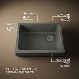 Kohler | Whitehaven | Self Trimming Kitchen Sink - Thunder Grey - image 3