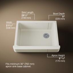 Kohler | Whitehaven | Self Trimming Kitchen Sink - Biscuit - image 3