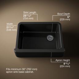 Kohler | Whitehaven | Self Trimming Kitchen Sink - Black - image 3