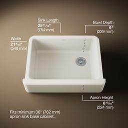 Kohler | Whitehaven | Self Trimming Kitchen Sink - Biscuit - image 3