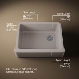 Kohler Whitehaven 29-3/4'' undermount single-bowl farmhouse kitchen sink - Truffle - image 3