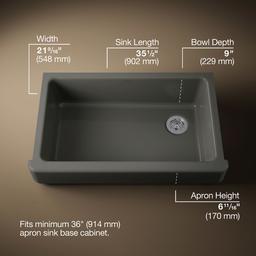 Kohler | Whitehaven | Self Trimming Kitchen Sink - Thunder Grey - image 3