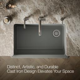 Kohler | Whitehaven | Self Trimming Kitchen Sink - Thunder Grey - image 4