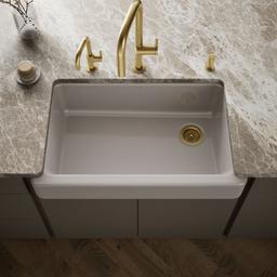 Kohler Whitehaven 35-1/2'' undermount single-bowl farmhouse kitchen sink - Truffle - image 2
