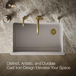 Kohler Whitehaven 35-1/2'' undermount single-bowl farmhouse kitchen sink - Truffle - image 4