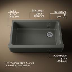 Kohler | Whitehaven | Self Trimming Kitchen Sink - Thunder Grey - image 3