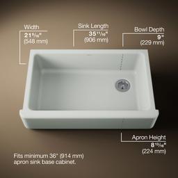 Kohler | Whitehaven | Self Trimming Kitchen Sink - Ice Grey - image 3