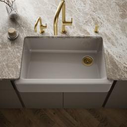 Kohler Whitehaven 35-3/4'' undermount single-bowl farmhouse kitchen sink - Truffle - image 2