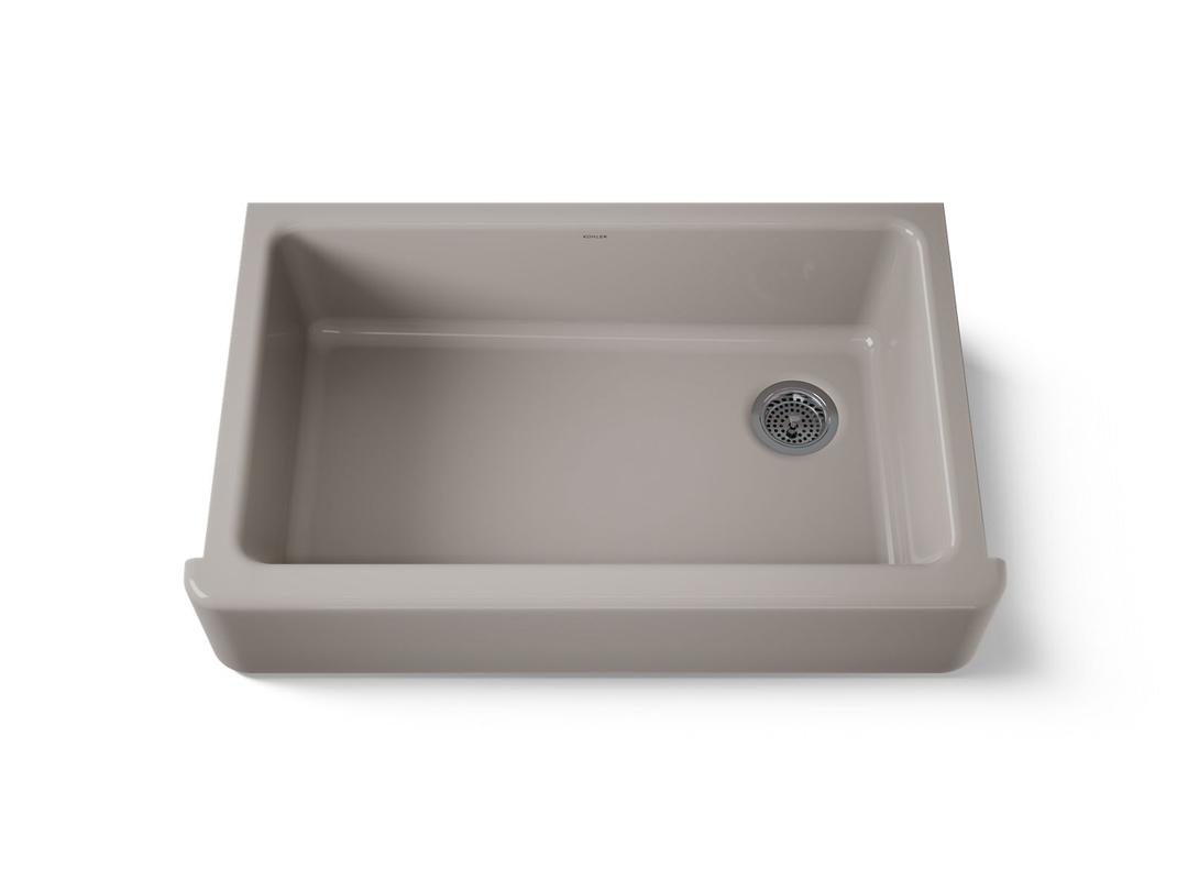 Kohler Whitehaven 35-3/4'' undermount single-bowl farmhouse kitchen sink - Truffle by Kohler