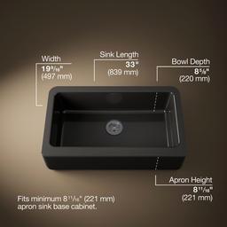 Kohler | Dickinson | Farmhouse Kitchen Sink - Black - image 3