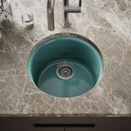 Kohler Porto FinoE 18-1/2'' Top-/Undermount Single-Bowl Bar Sink - Teal - image 2
