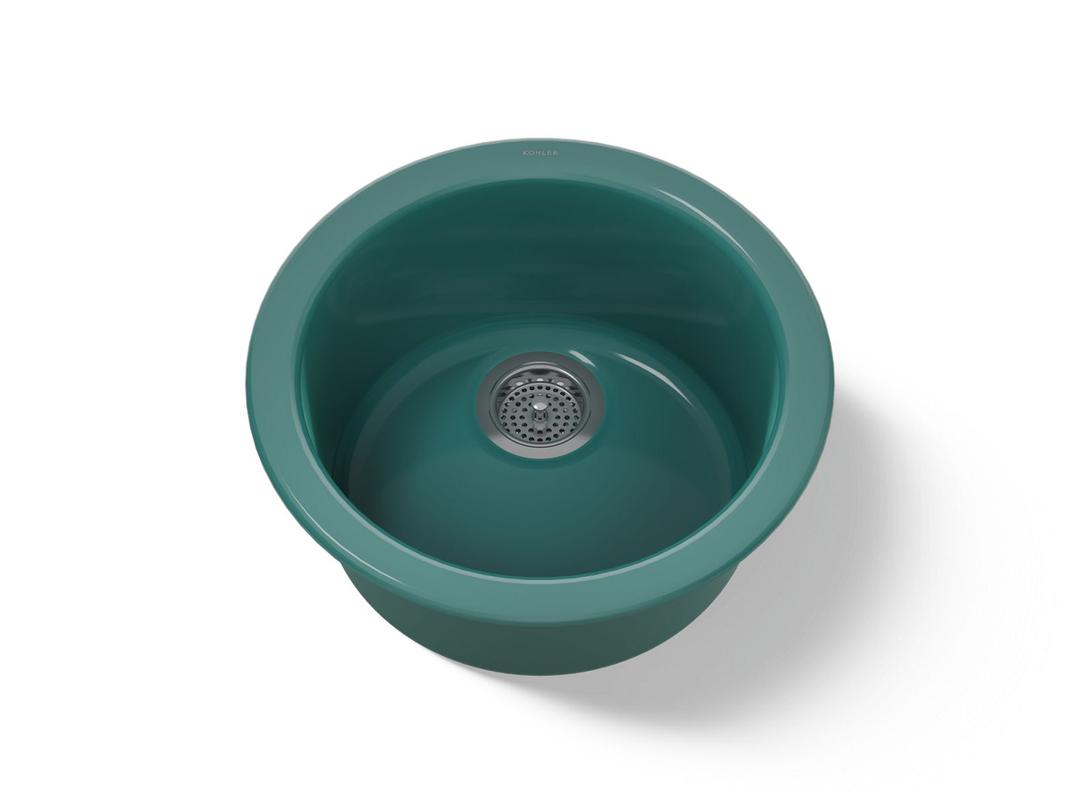 Kohler Porto FinoE 18-1/2'' Top-/Undermount Single-Bowl Bar Sink - Teal by Kohler