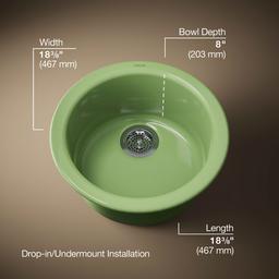 Kohler | Porto Fino | Undermount Kitchen Sink - Fresh Green - image 3