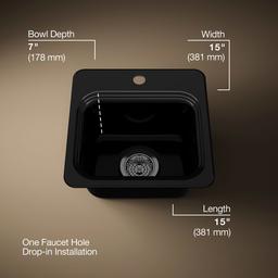 NorthlandE 15'' top-mount single-bowl bar sink - image 3