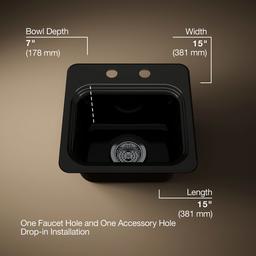 NorthlandE 15'' top-mount single-bowl bar sink - image 3