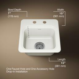 NorthlandE 15'' top-mount single-bowl bar sink - image 3