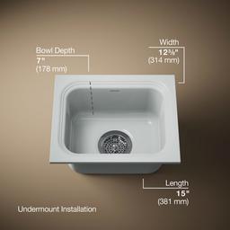 NorthlandE 15'' undermount single-bowl bar sink - image 3