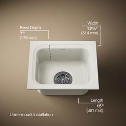 NorthlandE 15'' undermount single-bowl bar sink - image 3