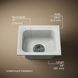 NorthlandE 15'' undermount single-bowl bar sink - image 3