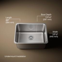 Kohler | Undertone | Undermount Laundry and Utility Sink - Stainless Steel - image 3