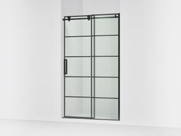 Kohler ComposedE Sliding shower door, 78'' H x 44-1/8 - 47-7/8'' W, with 3/8'' thick Crystal Clear glass with rectangular grille pattern - Matte Black - image 1