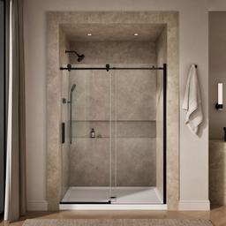Kohler ComposedE Sliding shower door, 78'' H x 56-1/8 - 59-7/8'' W, with 3/8'' thick Crystal Clear glass - Matte Black - image 4