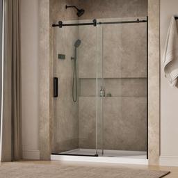 Kohler ComposedE Sliding shower door, 78'' H x 56-1/8 - 59-7/8'' W, with 3/8'' thick Crystal Clear glass - Matte Black - image 2