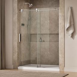 Kohler ComposedE Sliding shower door, 78'' H x 56-1/8 - 59-7/8'' W, with 3/8'' thick Crystal Clear glass - Bright Polished Silver - image 2