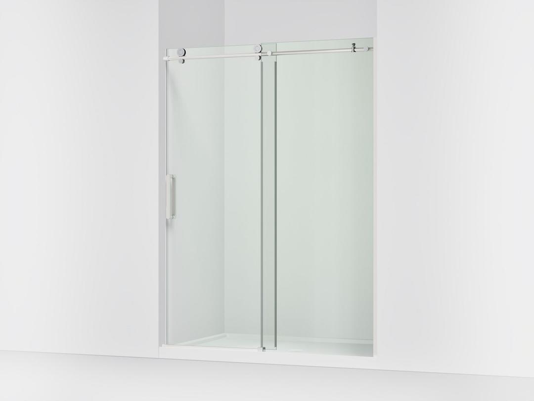 Kohler ComposedE Sliding shower door, 78'' H x 56-1/8 - 59-7/8'' W, with 3/8'' thick Crystal Clear glass - Bright Polished Silver by Kohler