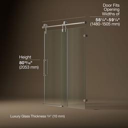 ArtifactsE 80-7/8'' H sliding shower door with 3/8''-thick glass - Vibrant Brushed Nickel - image 3