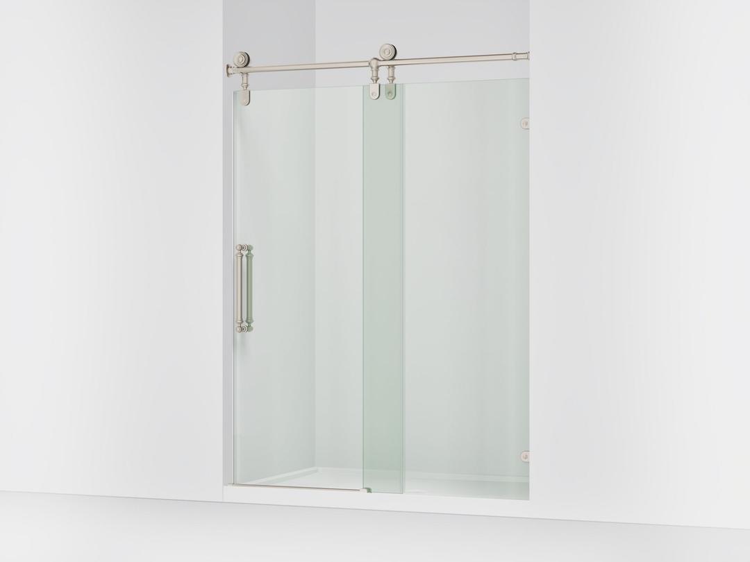 ArtifactsE 80-7/8'' H sliding shower door with 3/8''-thick glass - Vibrant Brushed Nickel by Kohler
