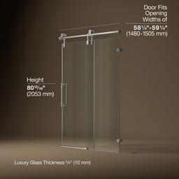 ArtifactsE 80-7/8'' H sliding shower door with 3/8''-thick glass - Vibrant Polished Nickel - image 3