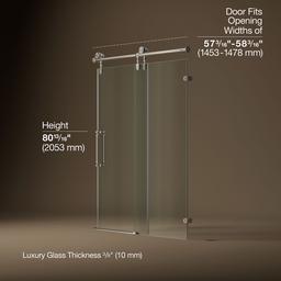 ArtifactsE 80-7/8'' H sliding shower door with 3/8''-thick glass - Vibrant Brushed Nickel - image 3