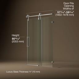 ArtifactsE 80-7/8'' H sliding shower door with 3/8''-thick glass - Vibrant Polished Nickel - image 3